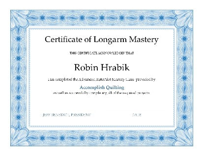 Certificate of Mastery