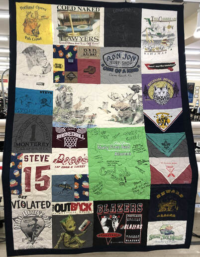T shirt quilts from Accomplish Quilting