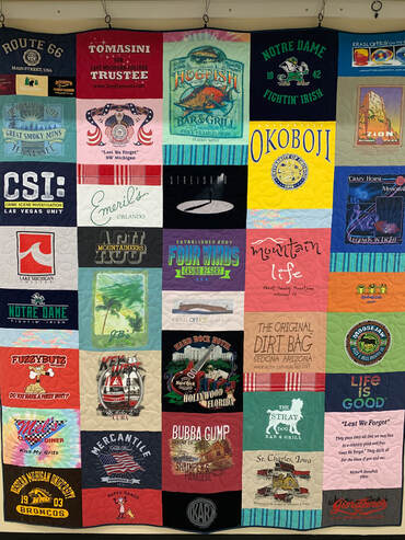 T-shirt quilts made by Accomplish Quilting