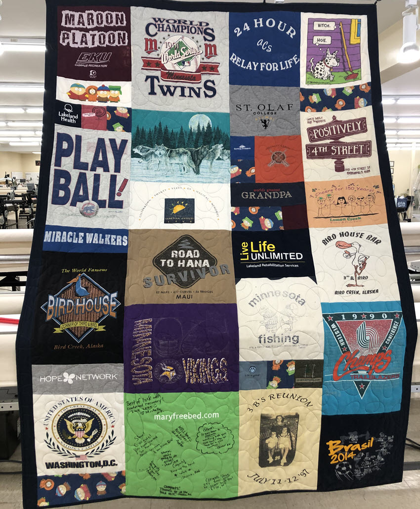 Memory Quilts from Accomplish Quilting
